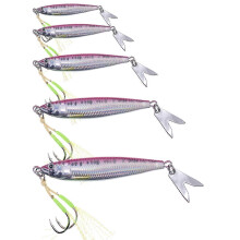 (No. 4) 2026 5Pcs Fishing Spoons Lures Single Hook Set, Spoons Hard Rotating Baits Metal Fishing Lures Fishing Sequins Lures Baits