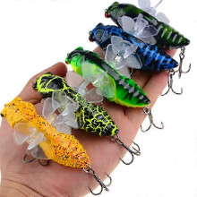 2026 5 Pieces Bionic cicada Lures, Rigid Fishing Lures with Spinning Propeller Hooks Trident