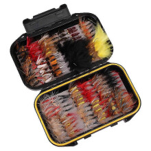 (120 Pcs) 2026 Fly Fishing Flies Kit with Fishing Tackle Box for Case, Dry Wet Flies, Nymphs, Streamers for Bass Salmon Trout Fishing L