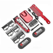(Ng-130 red) New Wmark Ng-130 Wireless Charging Professional Men's Barber Tool Type-c Interface With Base Electric Clipper