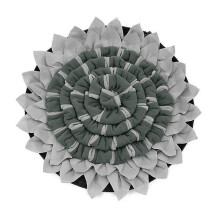 (Gray) Pet Dog Snuffle Mat Puzzle Toy Slow Feeder Bowl Plush Round Pad For Small Medium Dogs Machine Washable Sniffing Training Blanket