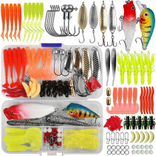 88PC Fish Lure Set: Full-Swim, Glitter Vib, Pencil, Frog, Soft Lures — Compatible with Perch & Black Fish