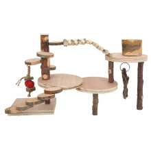 Small Hamster Climbing Ladder Playground Platform Wooden House Toys for Small Pets