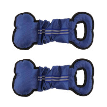 2Pcs Bone Type Dog Bite Tug Pillow Durable Exercise Training Toys Blue