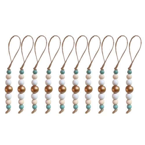 Pendentif en perles de bois faites à la main, 10 pièces,-15