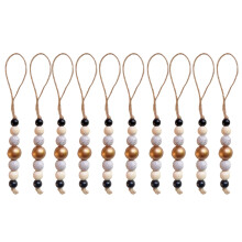 Perles en bois ornementales, 10 pièces, décoration d'arbre de-2