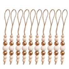 Breloques en perles de bois, 10 pièces, décoration suspendue,-11