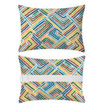 Set of 2 Fade Resistant Lounge Chair Pillow-Colorful geometry