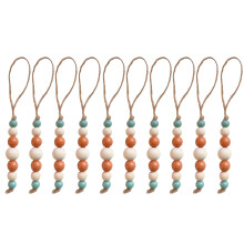 Pendentifs en perles de bois, 10 pièces, décoration murale-9