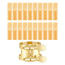 21lots Altos Saxophone Reed 2.5 and Gold Ligature Set Universals
