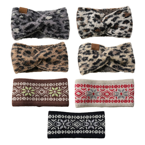 Stylish Wool Knit Headgear Leopard Pattern Comfortable Hair-7 2