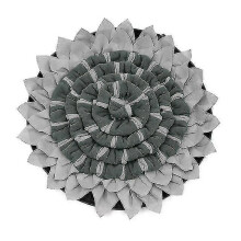 (Gray) Pet Dog Snuffle Mat Puzzle Toy Slow Feeder Bowl Plush Round Pad For Small Medium Dogs Machine Washable Sniffing Training Blanket