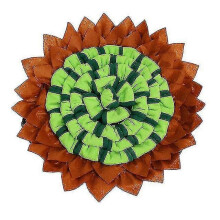 (Green) Pet Dog Snuffle Mat Puzzle Toy Slow Feeder Bowl Plush Round Pad For Small Medium Dogs Machine Washable Sniffing Training Blanket