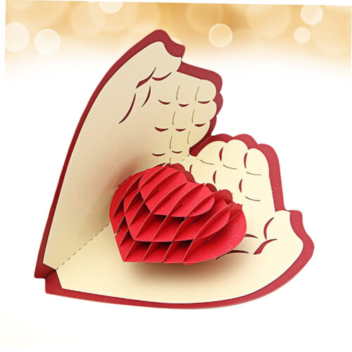 Valentine's Day Rose Card 3D Red Memory Card 1 Piece 2