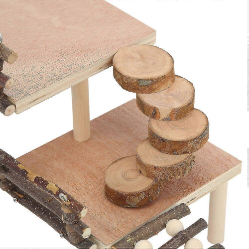 Hamster Climbing Platform 2 Layer Multipurpose Small Pet Wooden Platform for Hamster Syrian Hamster 2