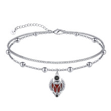 Dámský náramek na nohu ze stříbra 925 Scarab
