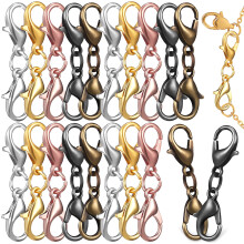 Double Lobster Clasp Extenders for DIY Jewelry Making 20 pcs