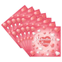 Valentinsdag Hjerteservietter 6,5x6,5 cm 24 stk.