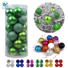 Christmas Ball Ornaments Green Shatterproof 24 pcs