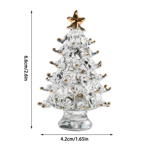 Glass Christmas Tree Decor with Star Green 2