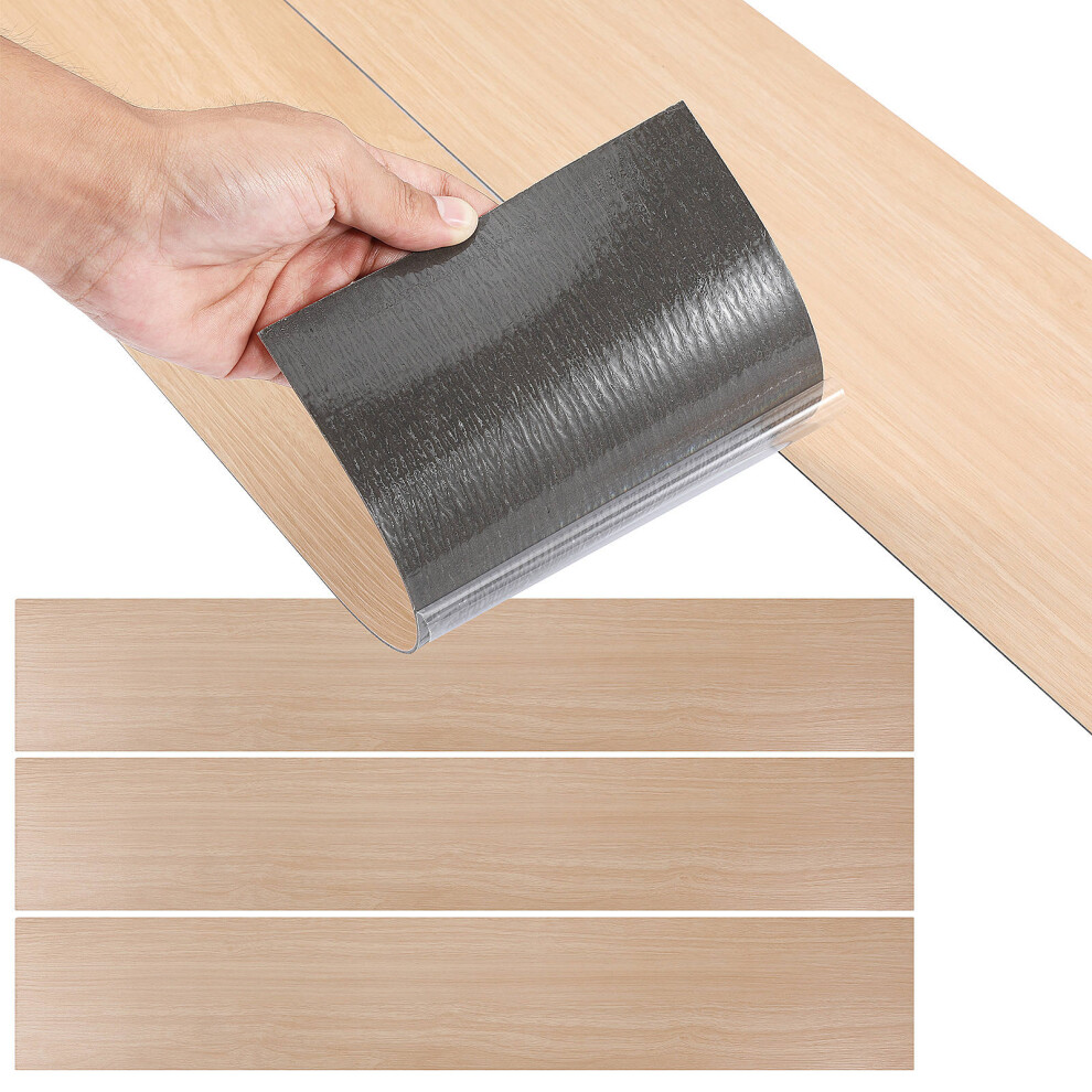 36Pcs Pvc Self-Adhesive Wood Grain Floor Tiles Khaki Peel And Stick 3753283637612