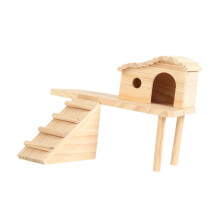 (as described, Style B) Hamster Platform with Ladder Hut Hamster Wood House for Gerbils Lemmings Rat Style A