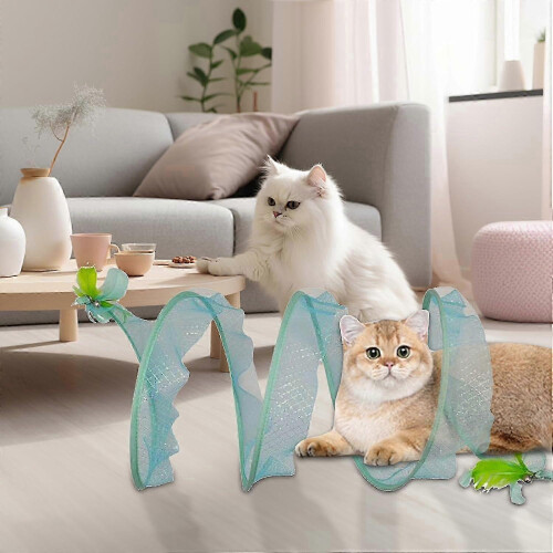 2025 Cat play tunnel, Sshaped pet tunnel  Interactive foldable portable training tunnel 1
