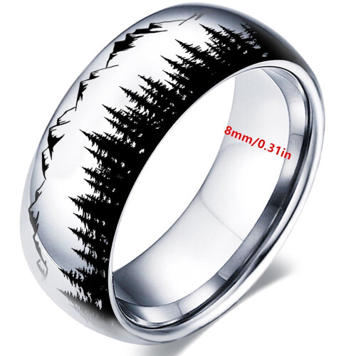 Wolf Ring in Stainless Steel – 8mm Width, Sizes 7–13 2