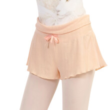 Classical Dance Shorts High Waist Ribbed Dance-apricot XXL