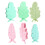 Pet Bird Chewing Perch Set 2PCS Textured-Blue leaves shape 2