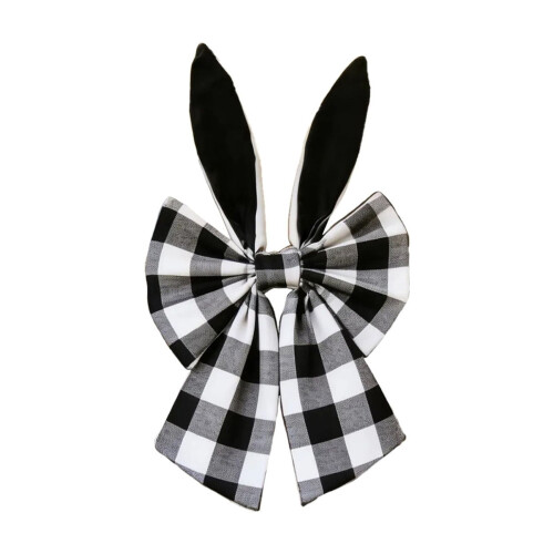 Easter Bunny Ear Bow Ornament Black 16x8 Inch 1