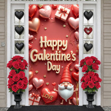 Pink heart-shaped party banner for women, 1 piece
