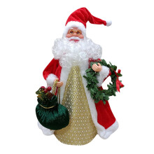 Santa Tree Topper with Hat and Scarf Fabric Ornament