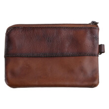 Leather Coin Purse for Women and Men Small Zipper Wallet
