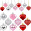 Pink Heart Christmas Ornaments 36 pcs 1