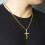 Colar masculino com pingente de cruz em aço inoxidável, corrente de corda de 45 cm (18 polegadas). 2