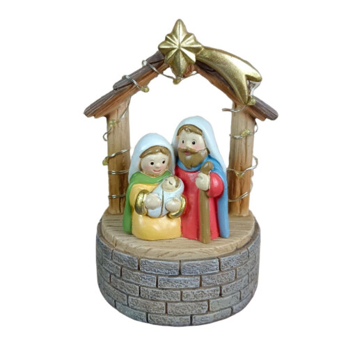 Kerststal LED-lampornament – Hars & Hout, 1 stuk 1