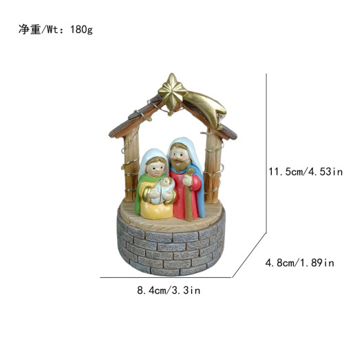 Kerststal LED-lampornament – Hars & Hout, 1 stuk 2