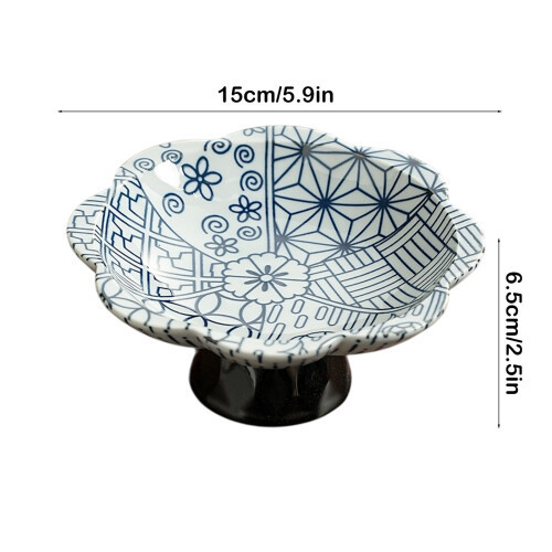 Keramisk fruktskål blå vit chinoiserie 1 st 2