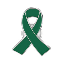 Épinglette ruban vert de sensibilisation à la maladie d'Alzheimer – en forme de cœur