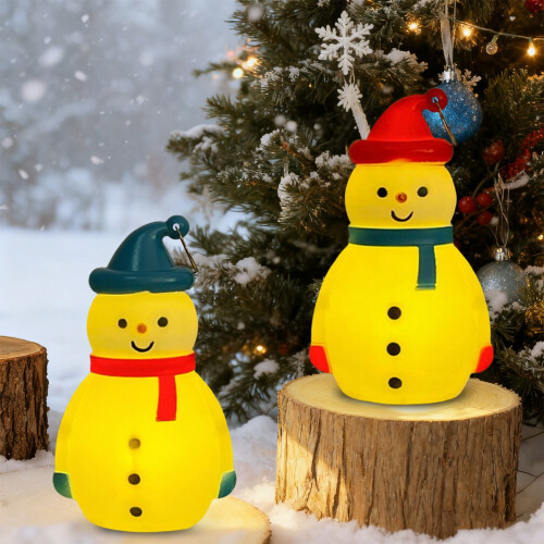 Lysende snemandsornament med knapbatteri 1
