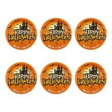 Pratos de Papel de Halloween de 18 cm (7 polegadas) – Estampa de Abóbora, Pacote com 10