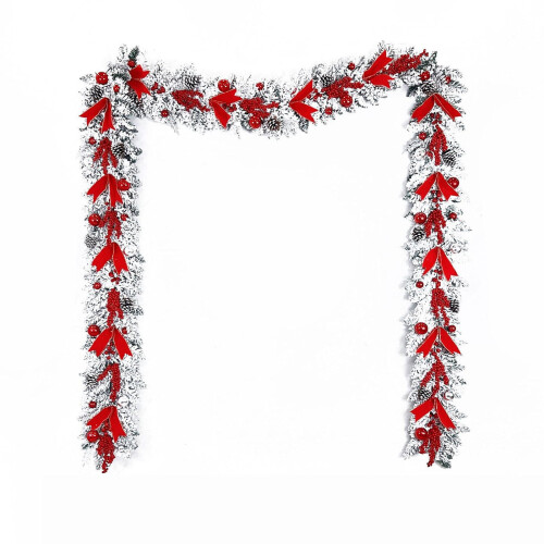 Christmas Wreath Red Silver 47.28 Inch