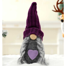 Purple Plush Christmas Gnome Doll 8.7 inch