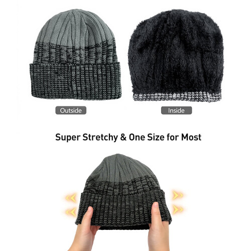 Herren-Winterstrickset: Mütze, Schal & Handschuhe – Dunkelgrau 2