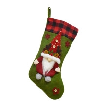 Flannel Christmas Stocking with Cartoon Print