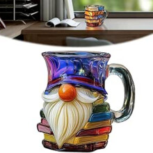 Mok met beschilderd boekmotief, grappige en originele koffiemok met charmante boekmotieven, inclusief lepel, originele 3D-koffiemok met bes