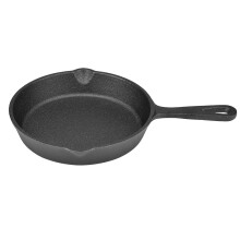 Frigideira de ferro fundido resistente, retém o calor para cozinhar de forma versátil, eficiente em termos de energia e durável, com superfície