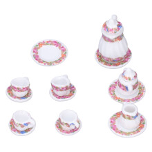 Mini set da tè modello 1:12 ceramica testurizzata senza odore