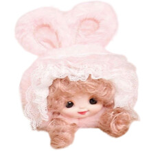 Cute Rabbit Ears Plush Keychain Soft Doll Pendant Lovely-Pink